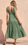 Sage Green Sleeveless Tiered Maxi Dress