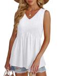 Women’s White Peplum Tank Top for Summer