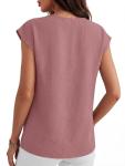 ANRABESS Women’s V Neck Cap Sleeve Casual Tops