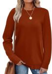Caramel Cashmere Knit Long Sleeve Sweater for Women