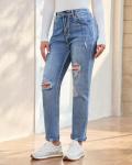 Luvamia High Waisted Ripped Boyfriend Jeans for Women
