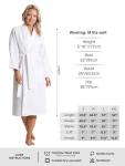 Lightweight Waffle Cotton Bathrobe for Women - White