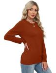 Caramel Cashmere Knit Long Sleeve Sweater for Women