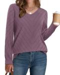 Womens Casual V Neck Cashmere Knit Sweater
