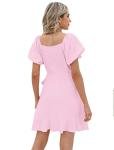 Sampeel Pink A-Line Short Sleeve Summer Dress XL