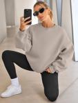Oversized Fleece Crewneck Hoodie for Women