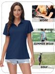 Women's V-Neck Polo Shirt with SPF Protection
