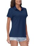 Women's V-Neck Polo Shirt with SPF Protection