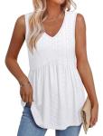 Women’s White Peplum Tank Top for Summer