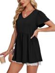 OFEEFAN Women's V-Neck Peplum Tunic Tops