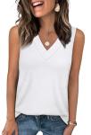Womens V Neck Loose Fit Sleeveless Tank Top