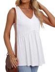Women’s White Peplum Tank Top for Summer