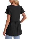 OFEEFAN Women's V-Neck Peplum Tunic Tops
