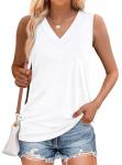 Womens V Neck Loose Fit Sleeveless Tank Top