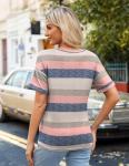 Casual Summer V-Neck Striped Tops for Women