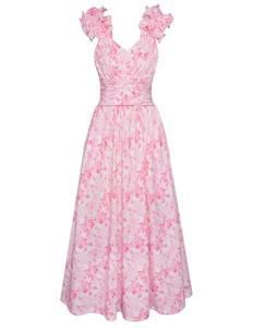 Grace Karin Pink Floral Sleeveless Sundress