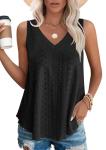 OFEEFAN Black Sleeveless Tank Top for Women
