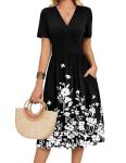 Fit and Flare Floral Midi Dress with Pockets