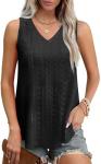 OFEEFAN Black Sleeveless Tank Top for Women