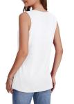 Womens V Neck Loose Fit Sleeveless Tank Top