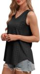 OFEEFAN Black Sleeveless Tank Top for Women