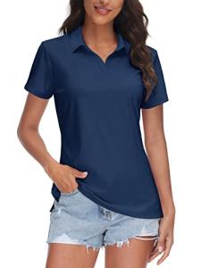 Women's V-Neck Polo Shirt with SPF Protection