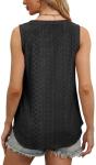 OFEEFAN Black Sleeveless Tank Top for Women