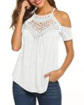 Bluetime Women's Cold Shoulder Summer Top - White XL
