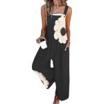 Floral Sleeveless Jumpsuit with Pockets for Summer