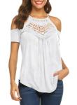 Bluetime Women's Cold Shoulder Summer Top - White XL
