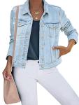 Luvamia Women's Stretch Denim Button Down Jacket