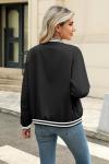 Zeagoo Women's Black Bomber Jacket with Pockets