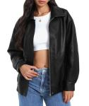 Casly Lamiit Women's Oversized Faux Leather Jacket