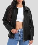 Casly Lamiit Women's Oversized Faux Leather Jacket