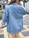 Omoone Women's Oversized Denim Biker Jacket