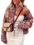 Omoone Women's Reversible Floral Cropped Jacket