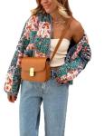Omoone Women's Reversible Floral Cropped Jacket