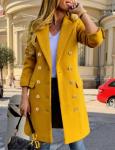 IDEALSANXUN Yellow Wool Peacoat for Women