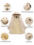 Khaki Hooded Women's Trench Coat with Belt