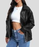 Casly Lamiit Women's Oversized Faux Leather Jacket