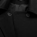 Ylingjun Women’s Black Wool Double Breasted Coat