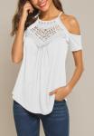 Bluetime Women's Cold Shoulder Summer Top - White XL