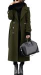 Chouyatou Women's Army Green Wool Pea Coat