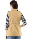 Allegra K Women's Sleeveless Zip Up Utility Vest
