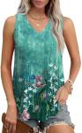 Floral Plus Size Sleeveless Summer Tank Top