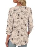 XIEERDUO Women's Casual Floral V Neck Blouse