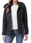 Women's Lightweight Waterproof Puffer Jacket, Black