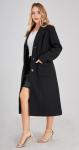 Chouyatou Women's Black Mid-Length Wool Blend Coat