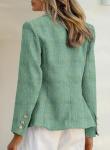 Green Tweed Double Breasted Women's Blazer Jacket