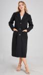 Chouyatou Women's Black Mid-Length Wool Blend Coat